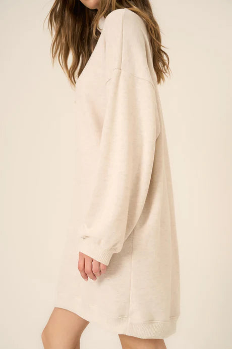 Kai Funnel Neck Cozy Dress in Oatmeal