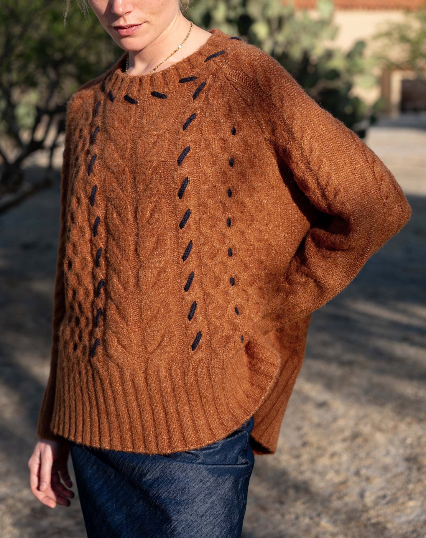 Ribbons and Romance Sweater in Rust