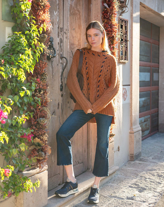 Ribbons and Romance Sweater in Rust