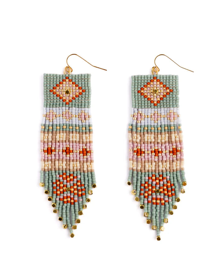 Shisha Fringe Earrings in Aqua