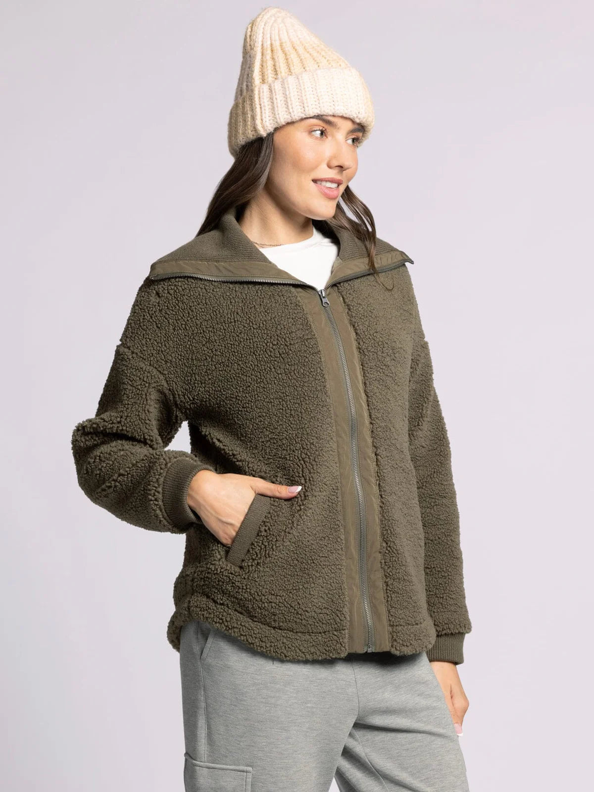 Trista Coat in Dark Olive