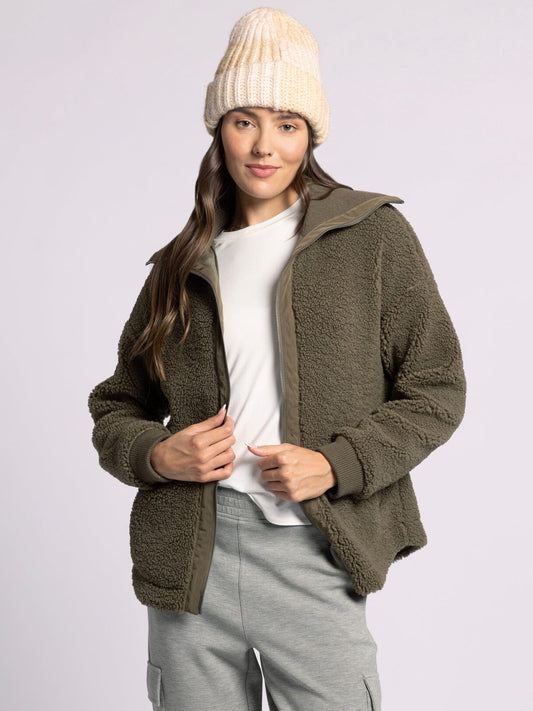 Trista Coat in Dark Olive