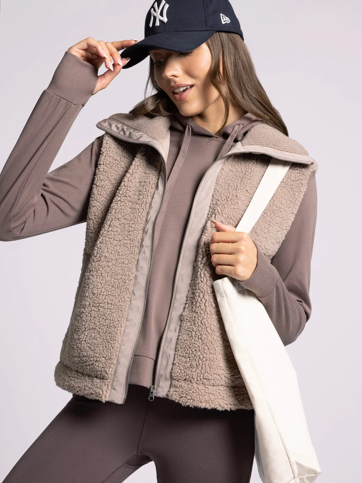 Trista Vest in Taupe