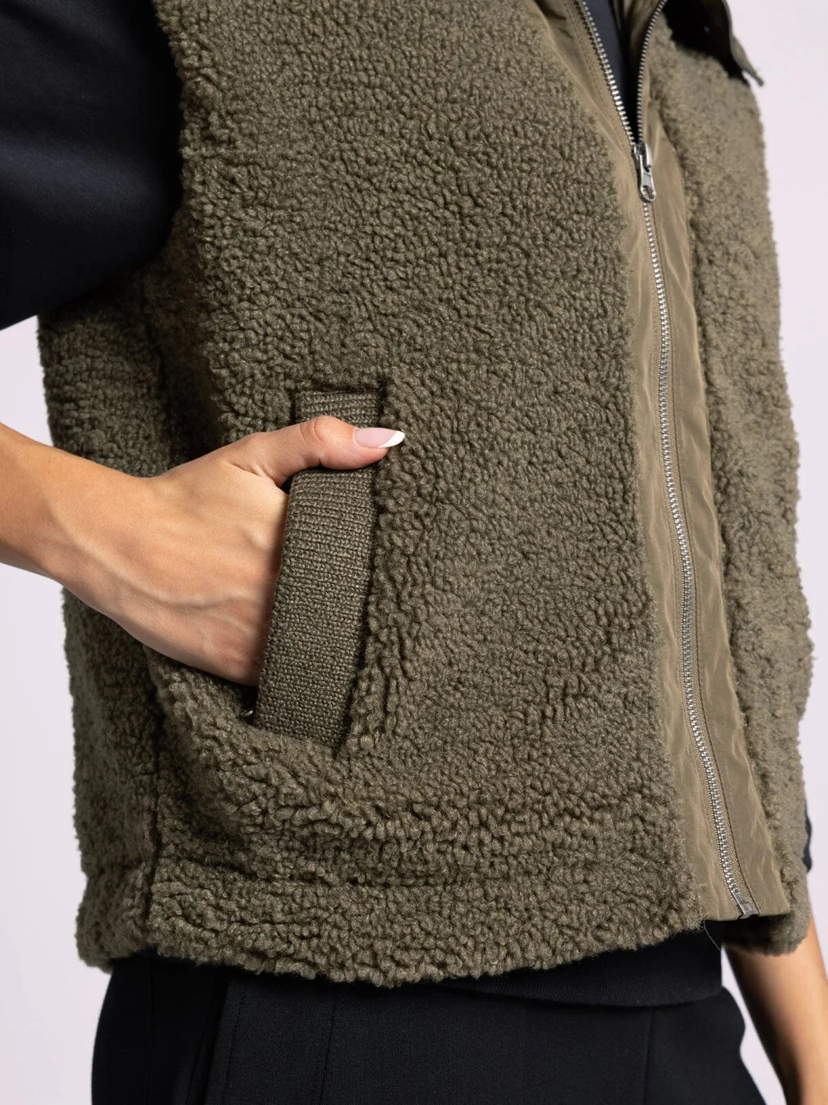 Trista Vest in Dark Olive