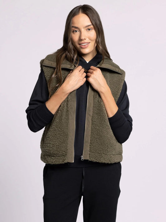 Trista Vest in Dark Olive