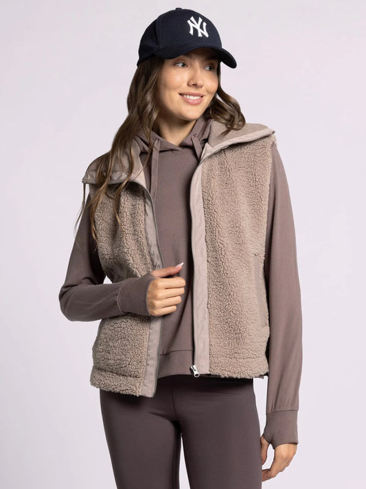 Trista Vest in Taupe