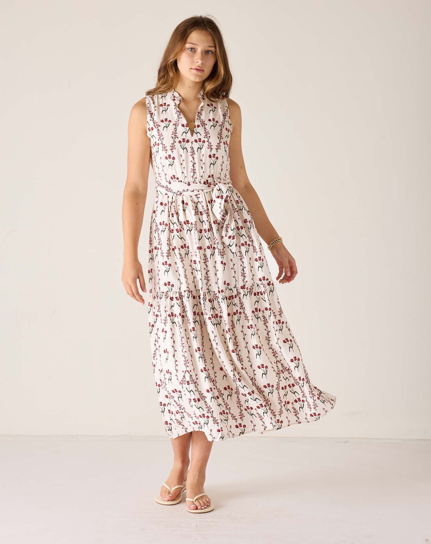 Tropez Tiered Maxi Dress in Flower Market