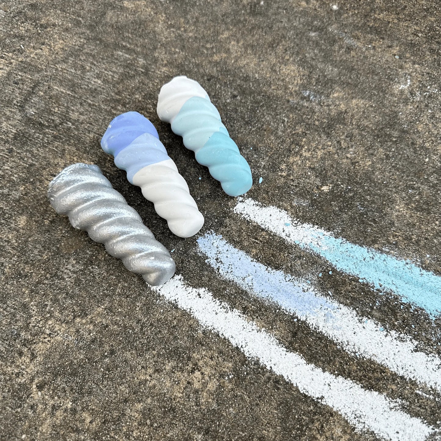 Ombre Narwhal Horns Handmade Sidewalk Chalk