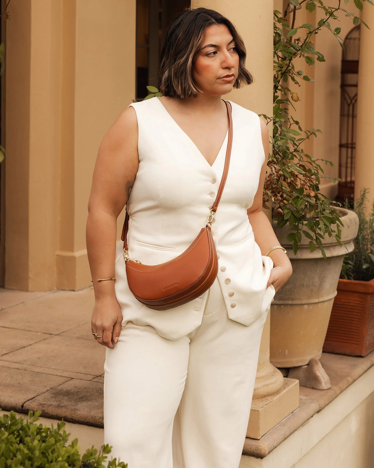 Claudia Shoulder Bag - Tan
