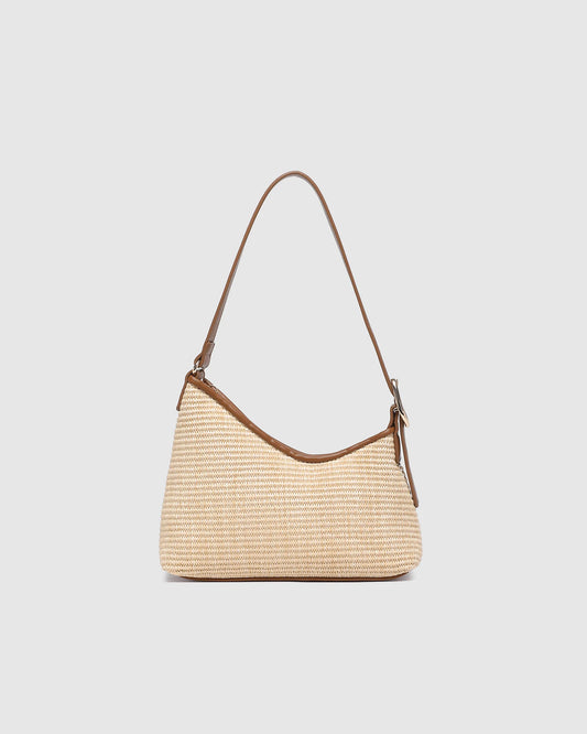 Amelia Shoulder Bag - Raffia Tan