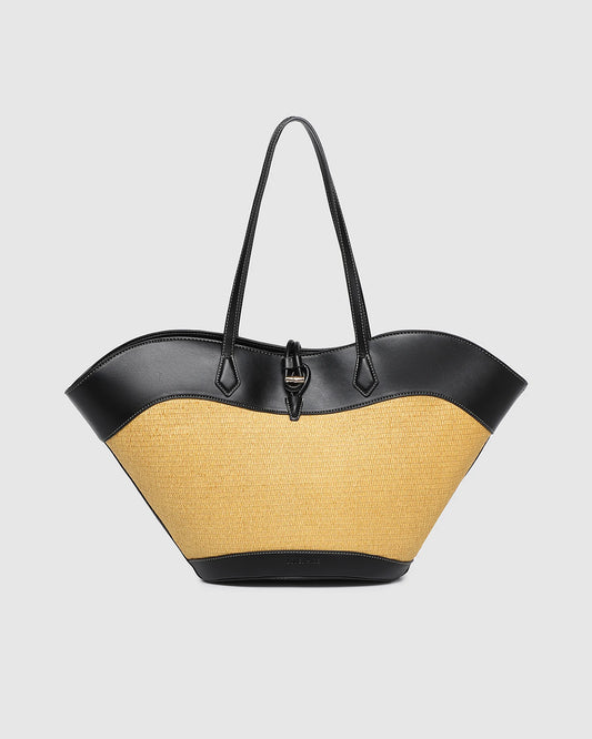 Malta Tote Bag - Raffia Black