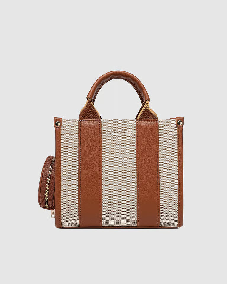 Manhattan Mini Tote Bag in Natural Tan Canvas