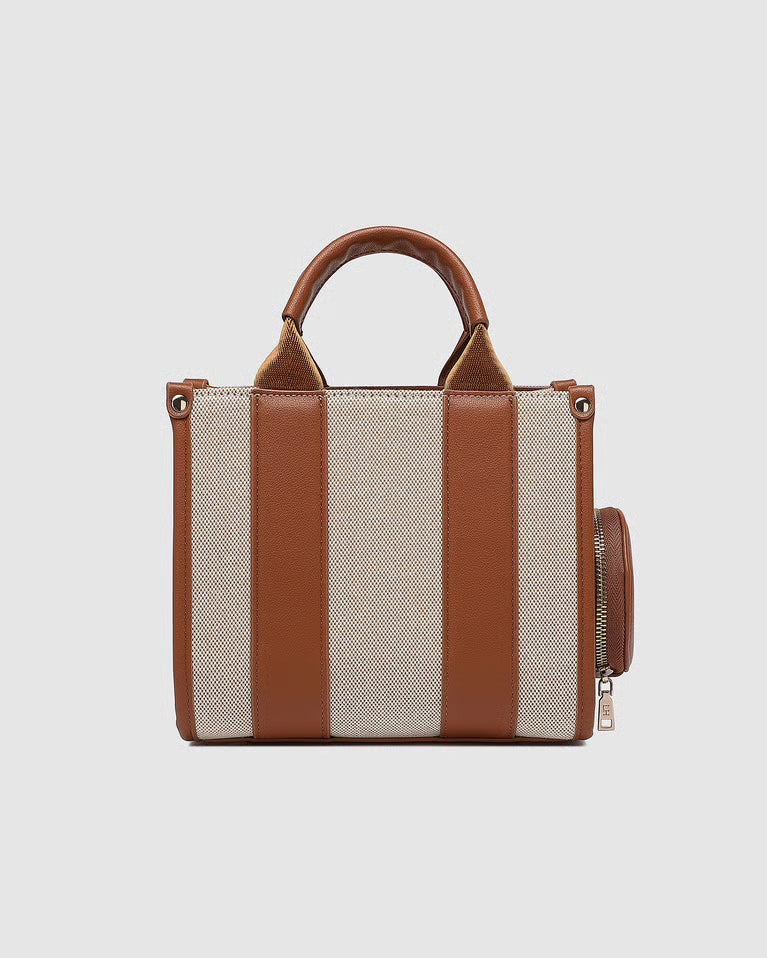 Manhattan Mini Tote Bag in Natural Tan Canvas