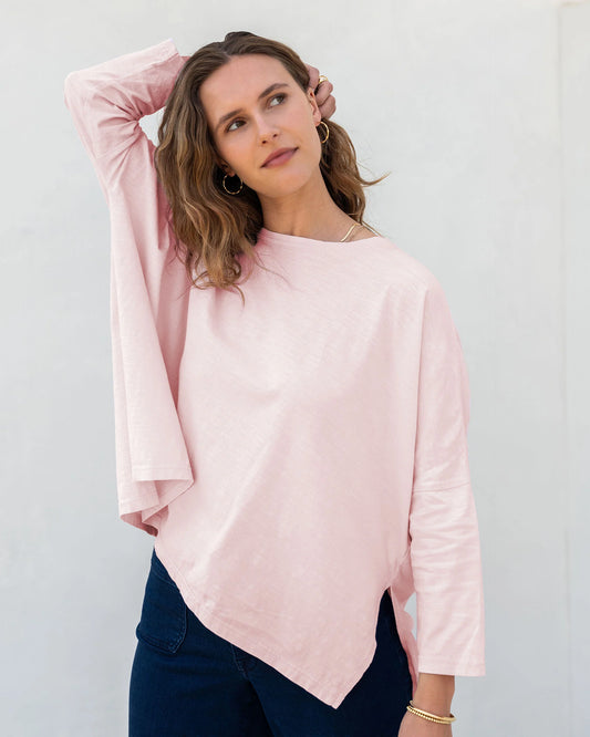 Catalina Slub Tee in Rose Quartz