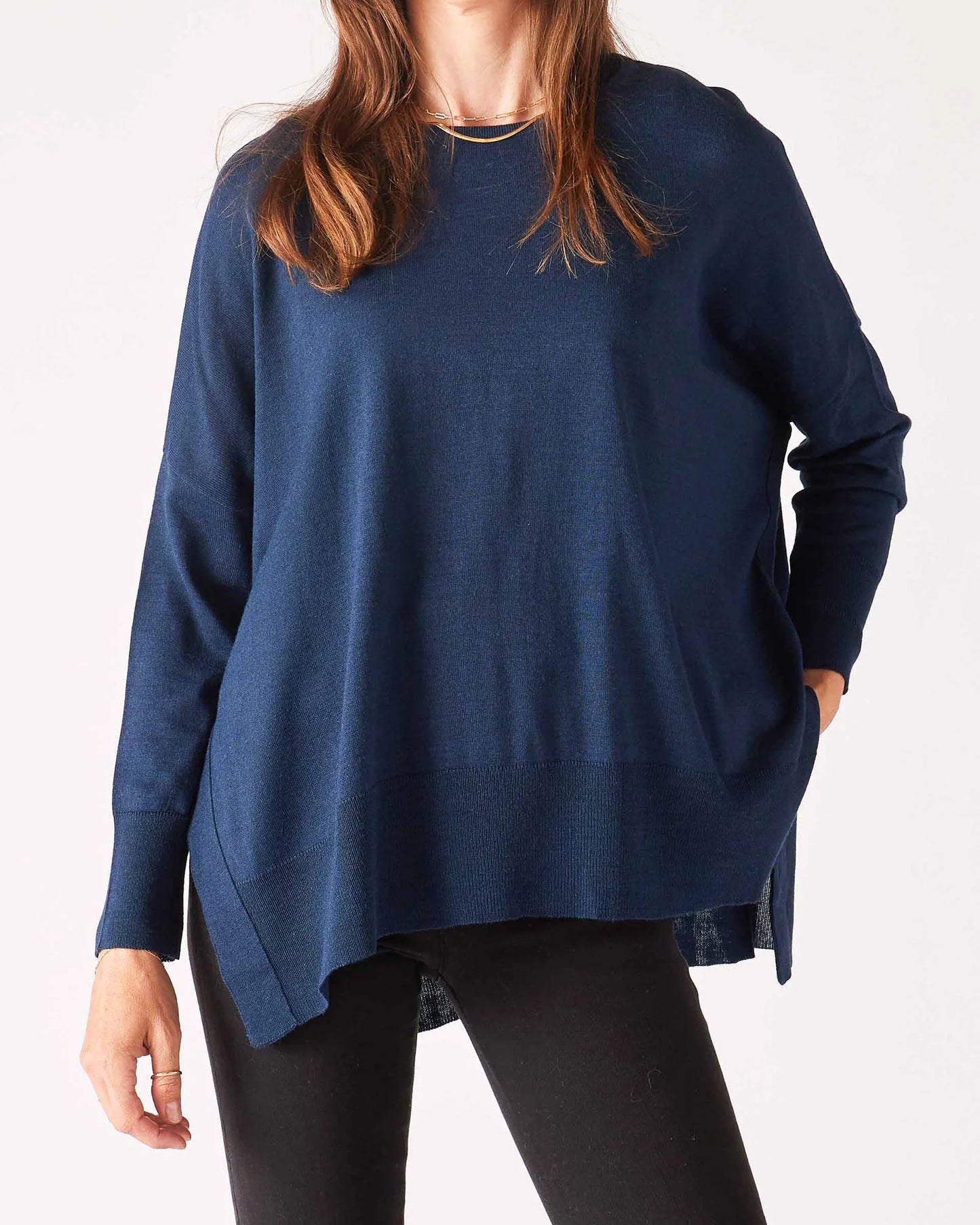 Amour Sweater in Light Navy Metallic