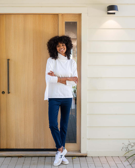 Catalina Turtleneck Tee in White