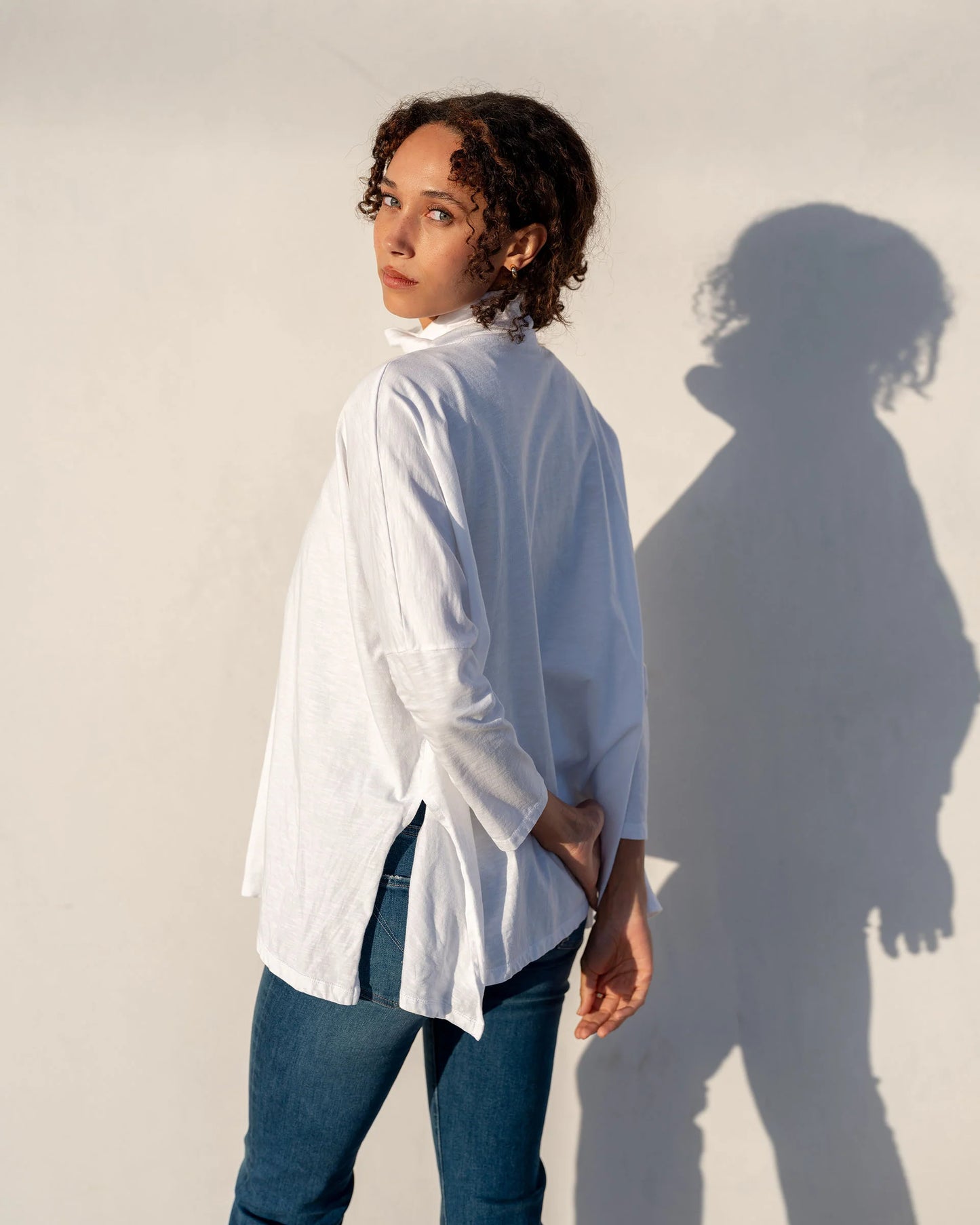 Catalina Turtleneck Tee in White