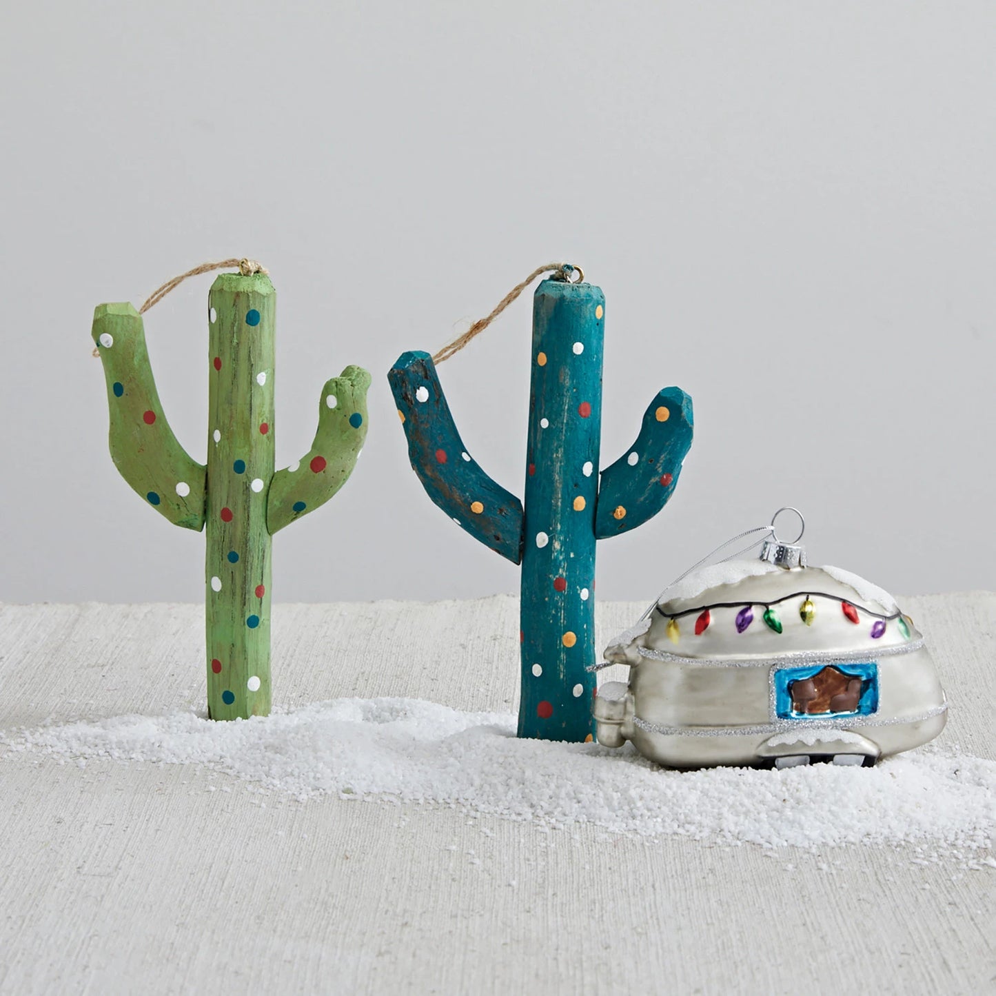 Hand-Painted Glass Camper Ornament