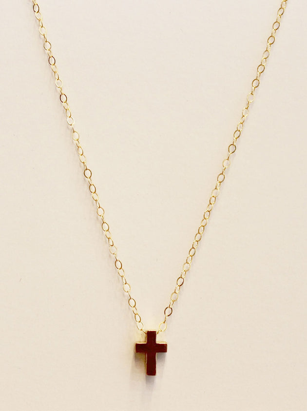 Charm Necklace | Gold Cross