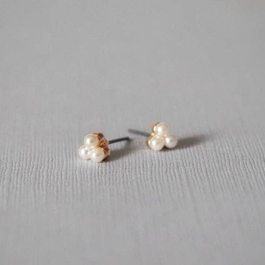 Mini Triple Pearl Studs