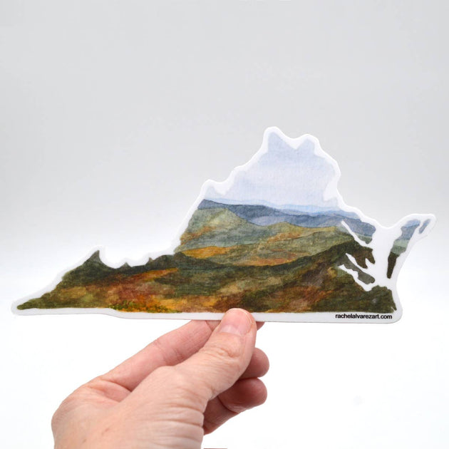 Virginia Shaped Mountain Vinyl Decal Sticker
