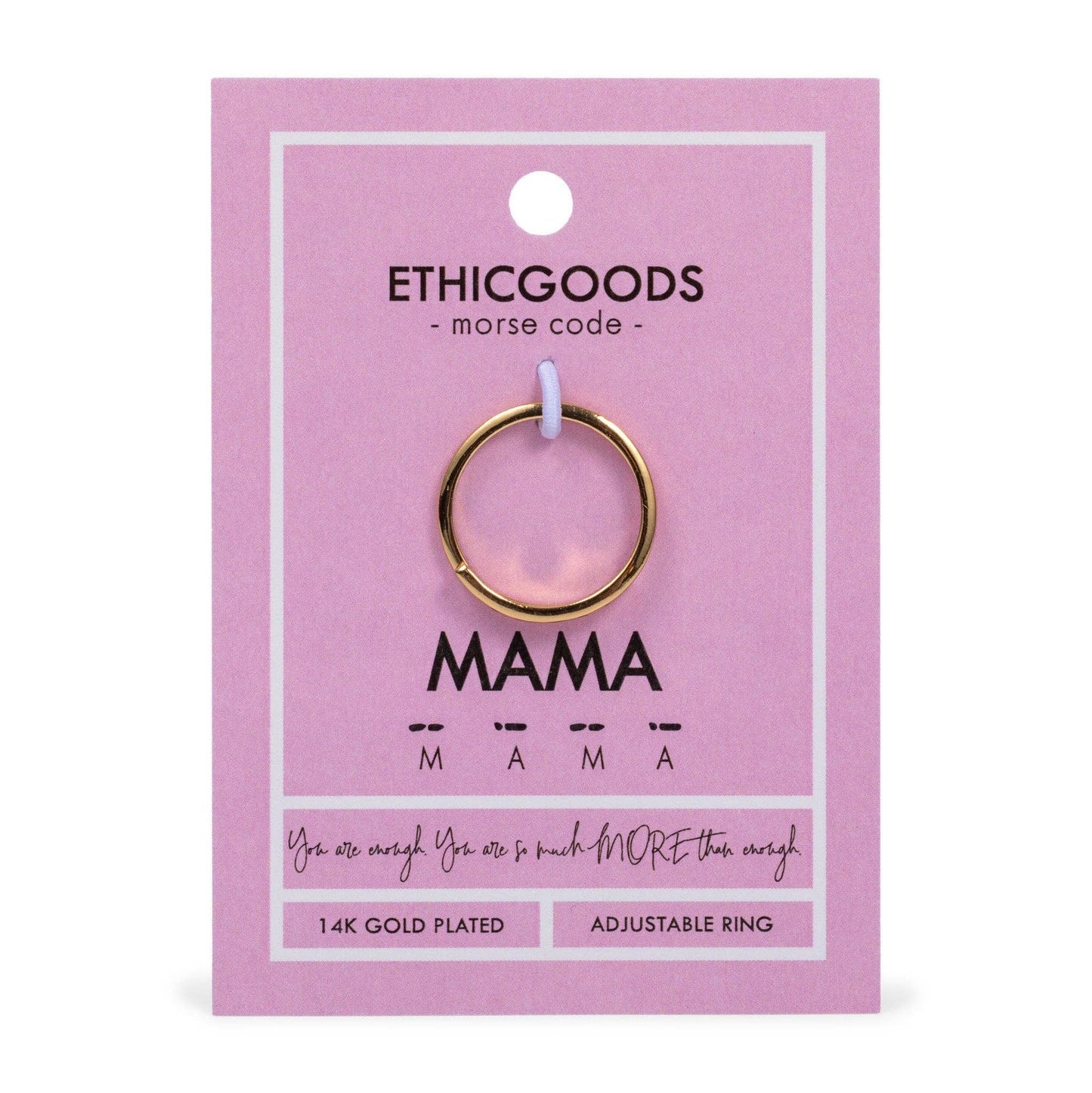 CLASSIC GOLD Morse Code Ring - Stamped | MAMA: Mama