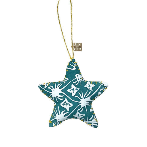 Star Ornament (Reversible) - Teal Starry