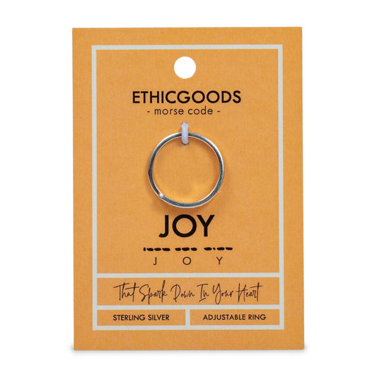 CLASSIC GOLD Morse Code Ring - Stamped | JOY: Joy (Sterling Silver)