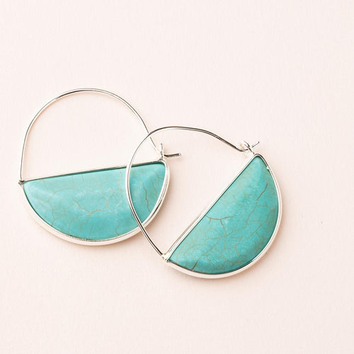 Stone Prism Hoop in Turquoise/Silver