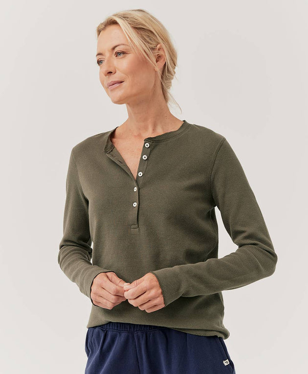 Women’s Thermal Waffle Henley