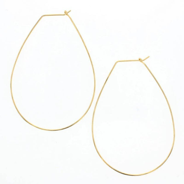 Pear Hoop Earrings in Gold