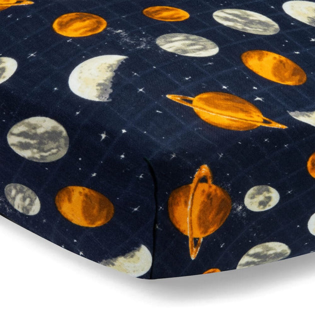 Bamboo Crib Sheet in Planets