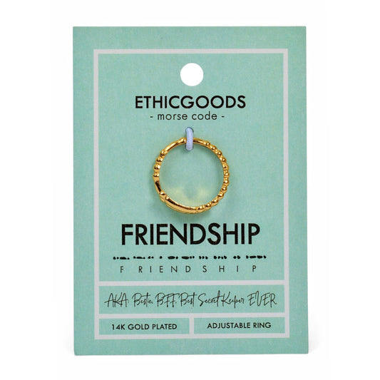 CLASSIC GOLD Morse Code Ring - Patterned | FRIENDSHIP: Friendship
