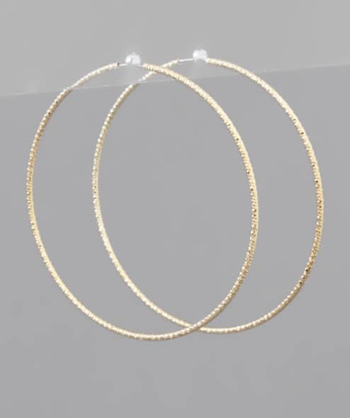 Skinny Textured Gold Hoops