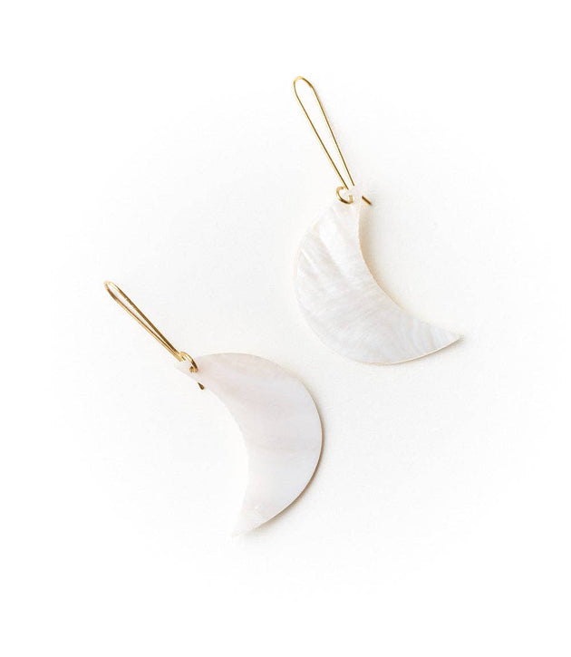 Rajani Earrings - Pearl Crescent
