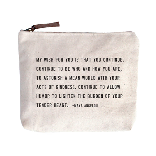 Cotton Quote Pouch Green Roost Culpeper Virginia Boutique