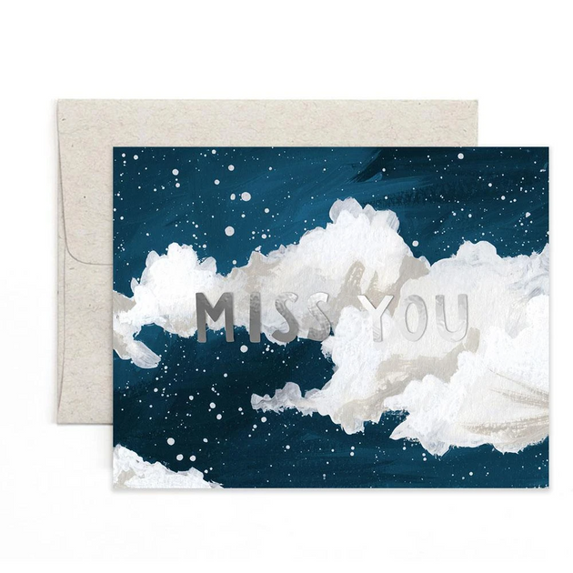Miss You Clouds Greeting Card