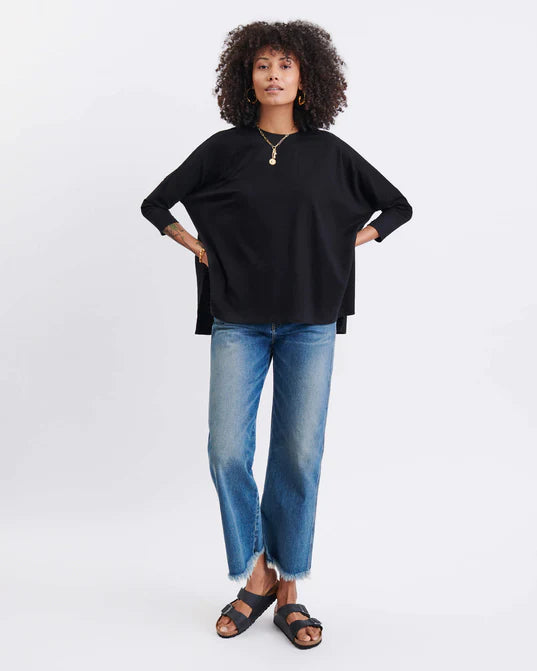 Catalina Slub Tee in Black
