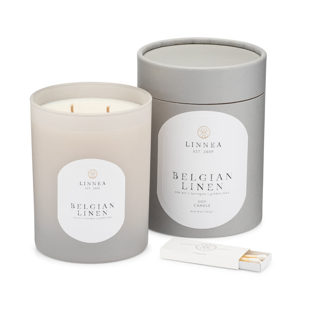 Linnea Belgian Linen 2-wick Candle