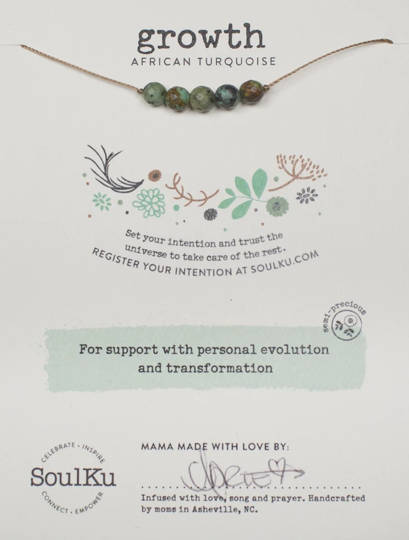 Intention Necklace in African Turquoise - Growth