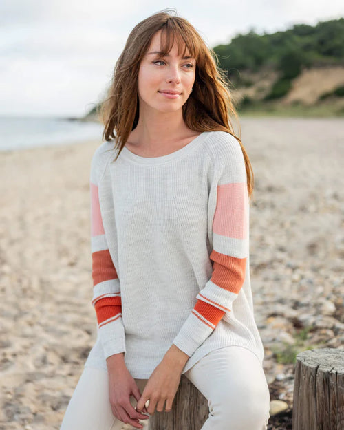 Camden Sweater in Sea Salt & Coral Rose
