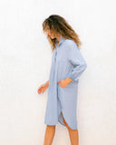 Essential Shirt Dress in Blue Stripe
