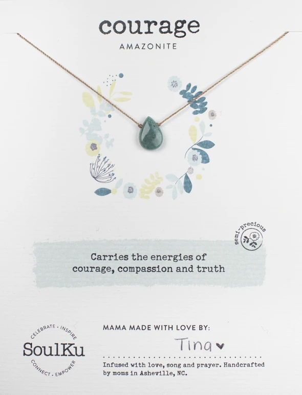 Soul Full of Light Necklace in Amazonite - Courage