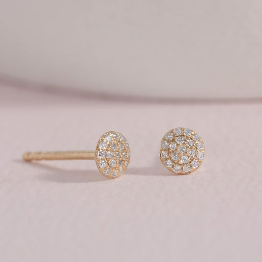 Round Fashion Studs in Gold