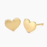 Full Heart Studs in Gold