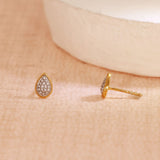 Teardrop Stud Earrings in Gold