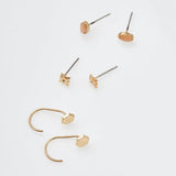 Gabby Stud Earring Trio - Gold