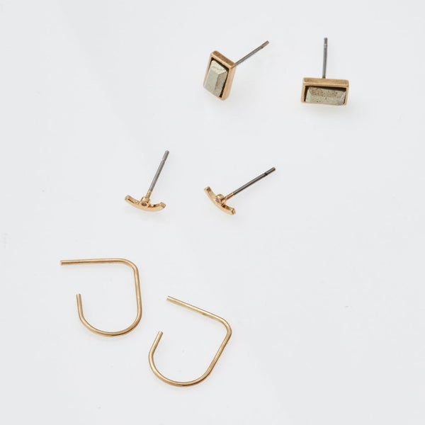 Courtney Stud Earring Trio - Gold
