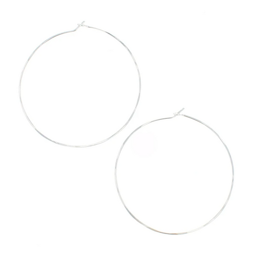 Round Hoops in Silver