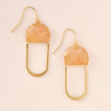 Modern Stone Chandelier Earring - Sunstone/Gold